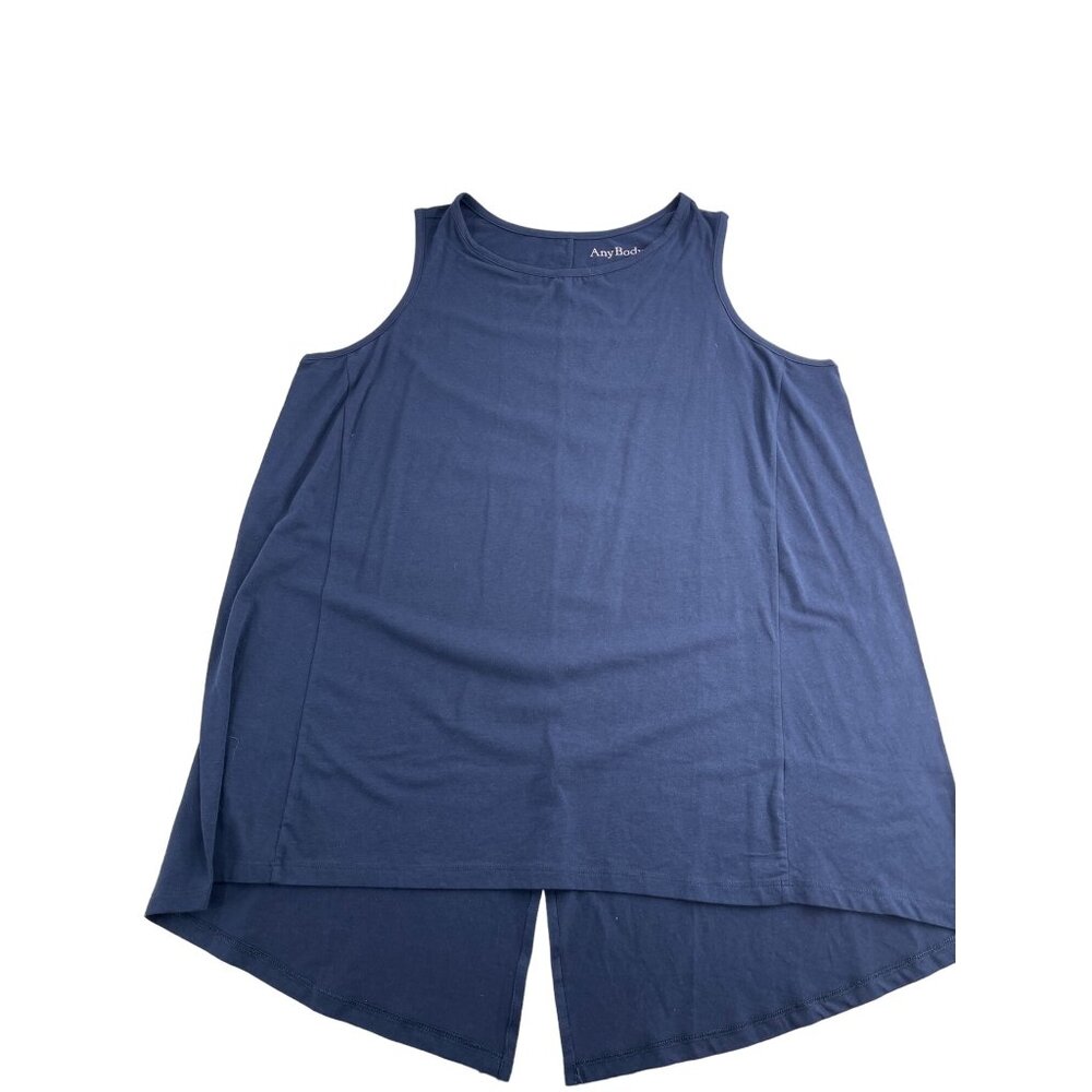 AnyBody Women's 1X‎ Blue Sleeveless High-Low Tank Top Blouse